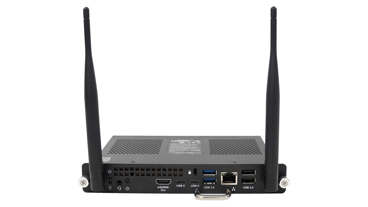 Rear view of the SMART PCM13-i5 Pro module highlighting connectivity options and antennas.